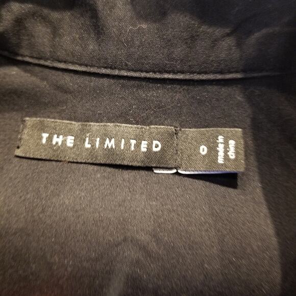 The Limited Black Button Front Skater Dress Collared Long Sleeve Size 0 - Picture 11 of 13